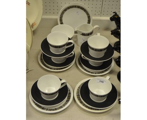 A Royal Tuscan tea service for six, pattern no D2822 c1950
