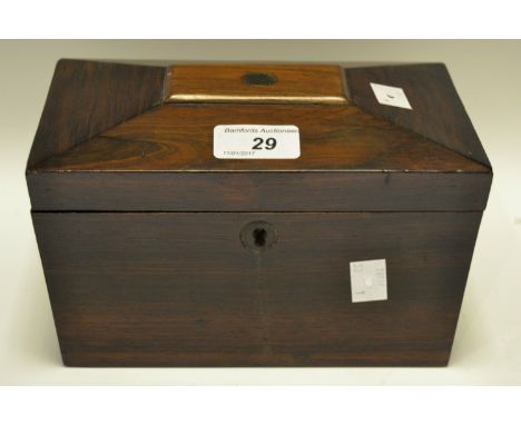 A Victorian rosewood sarcophagus tea caddy c.1870