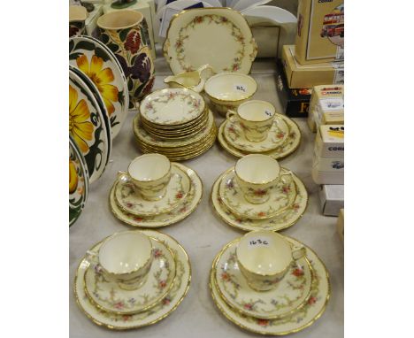 A part Grosvenor China tea service, comprising five teacups, saucers;  other side plates, pattern 9678