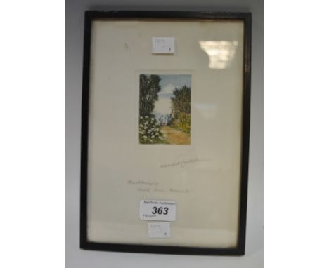 Claude H. Rowbotham (1864-1949)'Blackberrying'Hand-painted etching, signed in pencil to margin, 17.5 cm x 25.5 cm