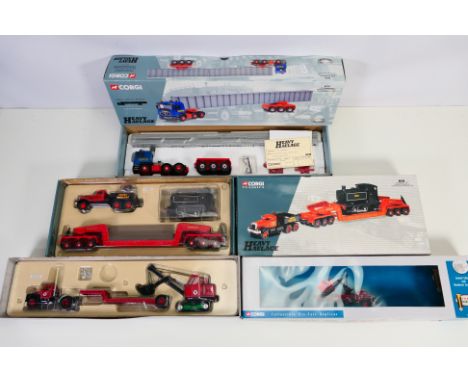 Corgi - 3 boxed limited edition Corgi diecast models comprising I R Dunkerley MAN tractor unit #76802, Mac B Series Lowboy #5