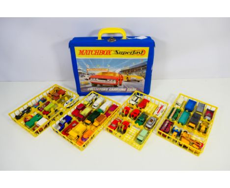 Lesney Matchbox - Hot Wheels - Husky - Zylmex - Lone Star etc - A vintage Matchbox 48 x car Carry Case with 4 x yellow trays 