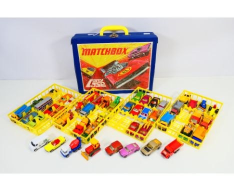 Lesney Matchbox - Corgi - Majorette etc - A vintage Matchbox 48 x car Carry Case with 4 x yellow trays and 48 models inside i