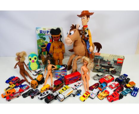 Lego - Pixar - Hot Wheels - Barbie - A collection of toys including a vintage Lego Harley Davidson Police Motorcycle # 394, W