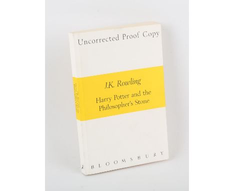 Harry Potter and the Philosopher's Stone, Bloomsbury, 1997, by J.K. Rowling, uncorrected proof copy of the first edition book