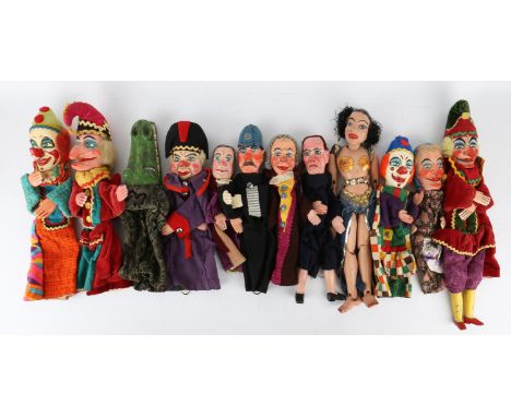 Punch and Judy - a collection of twelve 20th century glove puppets & marionettes crafted by the iconic Fred Tickner, includin