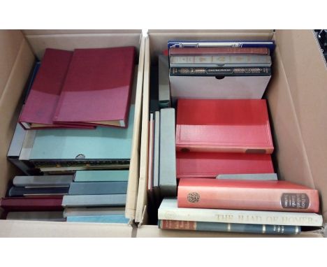 Quantity of folio society books, various dates from 1945 to 1960 and 1950 to 1970 with two small binders, mainly in slip jack