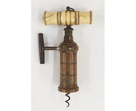 Corkscrew with bone handle and marked 'Wilmot Roberts & Co'
