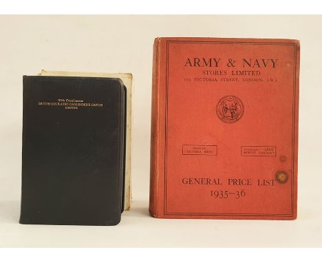 "Army and Navy Stores Limited General Price List 1935-36", fully illustrated catalogue and Whitaker 1947 bound in blue calf, 