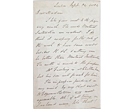 Large quantity of letters from R. Hunter to Maria Edgeworth, various dates dating from 1814 through to 1837, 1841, to Maria a