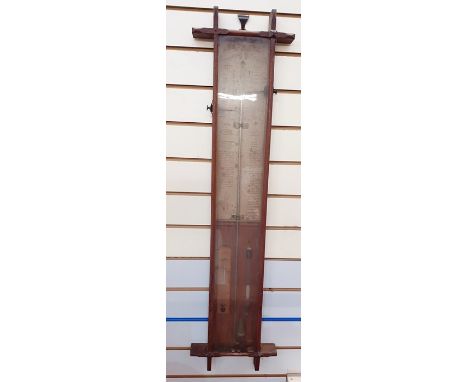 Oak-cased Admiral Fitzroy barometer/thermometer 
