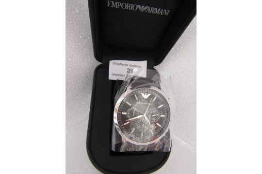 emporio armani watch men's black leather strap ar2447