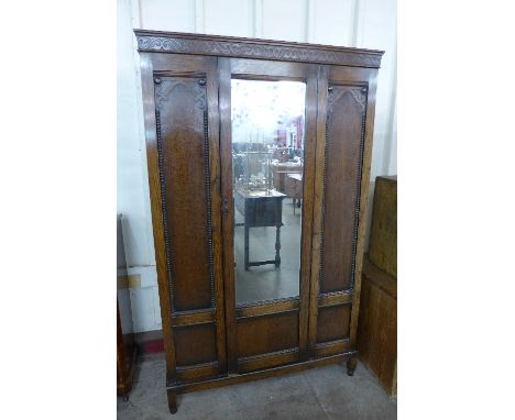An oak wardrobe