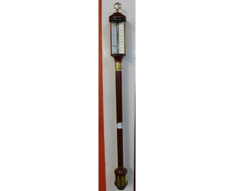 A Dove Bazeley of Cheltenham mahogany stick barometer