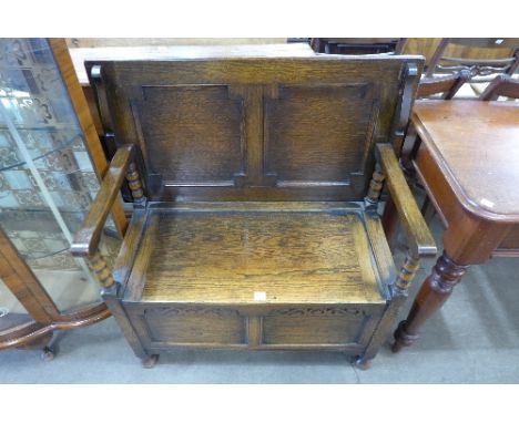An oak monk's bench