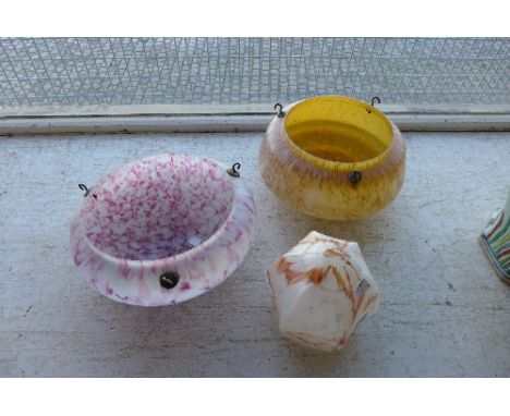Three 1950's glass light shades