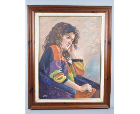 A Large Framed Oil on Board, Portrait, "Melanie", 45x60cm 