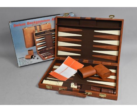 A Mid 20th Century Deluxe Backgammon Attache Set, 38cm Long 