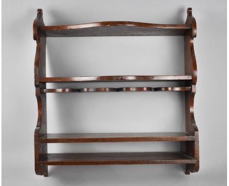 A Wall Hanging Shelf Unit, 46cm Wide and 52cm high 