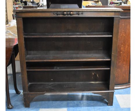 An Edwardian Oak Three Shelf Open Bookcase, 106cm wide 