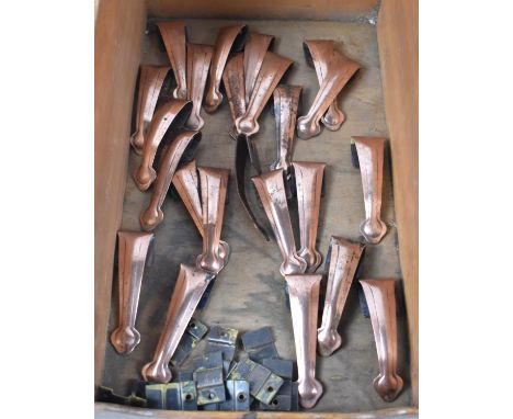 A Collection of Vintage Copper Mono Carpet Clips 