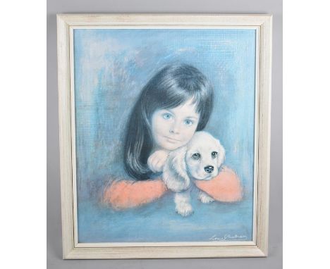 A Framed Louis Mabner Print, Puppy Love, 47x57cm 