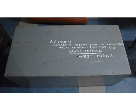 A Painted Pine Travelling Trunk for Canadian Imperial Bank, 107cm wide 