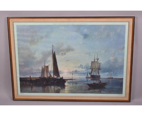 A Large Framed Print, Evening Calm by A Hulk, Published 1971, 91x61cm 