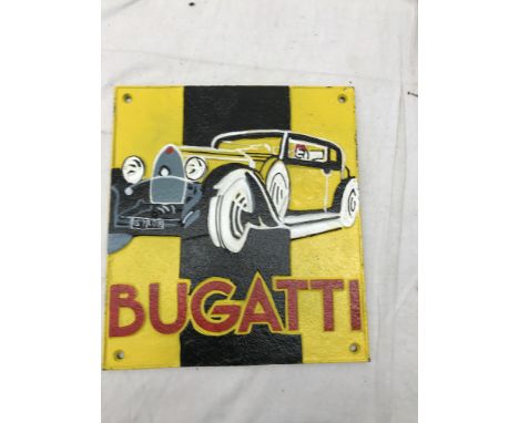 A cast-iron Bugatti plaque