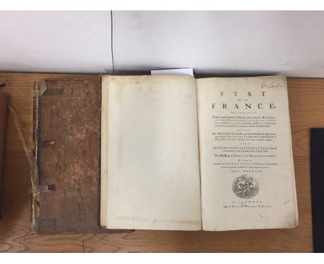 'Etat De La France', 2 vols, pub. T. Wood &amp; S. Palmer, 1727, First Edition of this extensive survey of the provinces of F