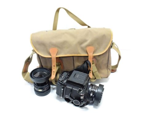 Mamiya RB67 Camera Outfit consisting of Professional S body no.C173641 with film back; two Mamiya-Sekor C lenses (i) f3.8 90m