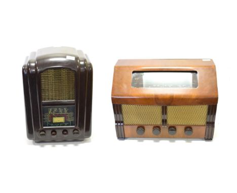 Ferranti 145 Radio Receiver in Bakelite case with four dials and two band receiver; together with Defiant Model MSH 451 in wo