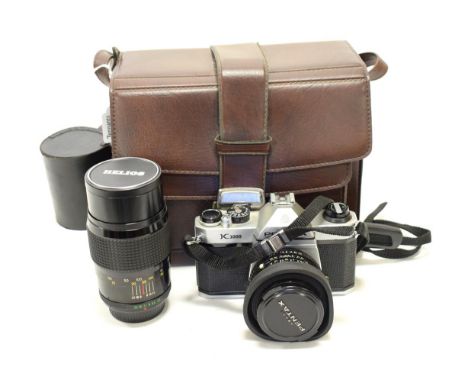 Pentax K1000 Camera with SMC Pentax-M f2 50mm lens; Helios MC f3.5 200mm and Super Ozeck f2.8 28mm lenses; Vivitar MC Telecon