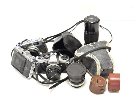Canon FTb Camera no.309282, with Canon FD f1.8, 50mm SC lens; Canon FD f5.6 100-200 SC lens; Canon FD f2.8 20mm SSC lens; and