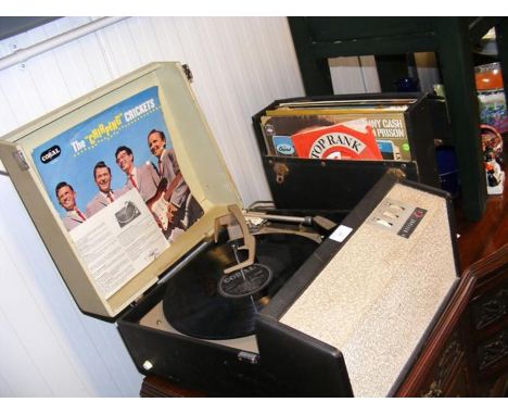 A 1960's Garrard Defiant Record Player, together with a selection of vinyl LP's 