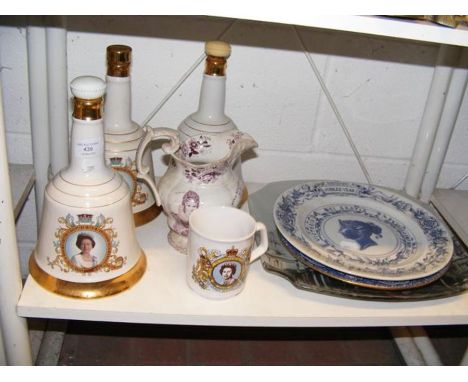 Three commemorative porcelain decanters by Bell's Scotch Whiskey together with other commemorative wareCONDITION REPORTKing W