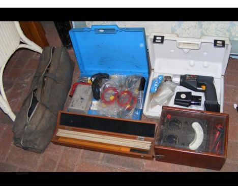 A vintage universal Avometer, together with assorted tools