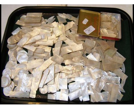 Assortment of Chinese mother of pearl gaming tokensCONDITION REPORT.approx 100 in the lot