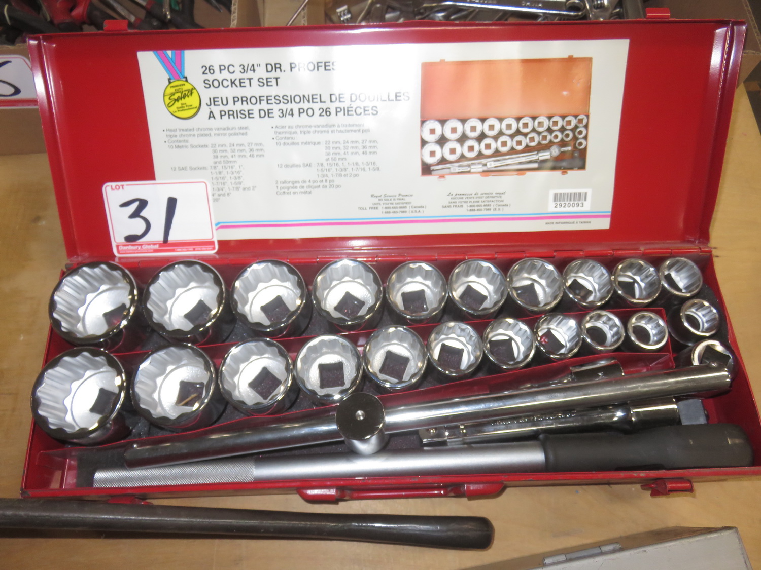 PRINCESS AUTO 26PC .75" DR PRO SOCKET SET