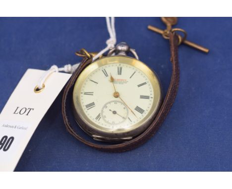 A Swiss made silver cased open faced pocket watch, the dial inscribed "The Erimus, Collingwood & Son Middlesbrough" engine tu