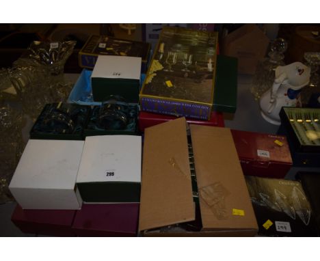 Three Orrefors tea light holders in original boxes; other glassware by various makers, to include: Zwiesel; Dema; and various
