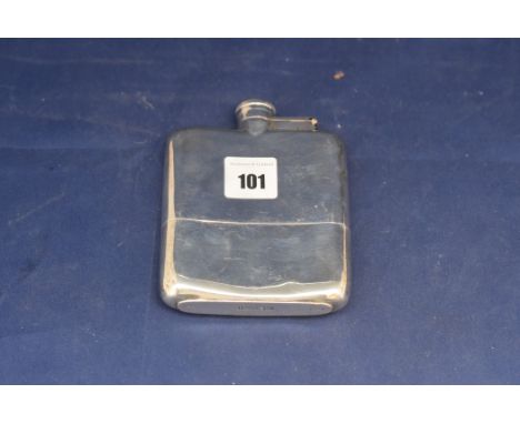 A George V silver hip flask, by James Dixon & Sons Ltd., Sheffield 1915, removable cup with gilt interior, 6.6oz.