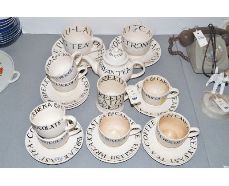 Emma Bridgewater 'Toast & Marmalade' Collection tea and coffee ware, to include: two 'Good Strong Tea' on mocha and orange pe