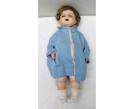 A KAMMER & REINHARDT DOLL marked K*R 728/10 Germany 55. with composition body, flirting eyes and celluloid head height 58cm 