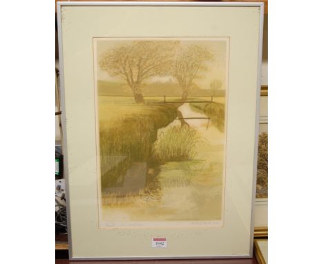 Michael Carlo - River, lithograph, signed and dated in pencil to the margin 1980; and five other signed lithographs by the ar