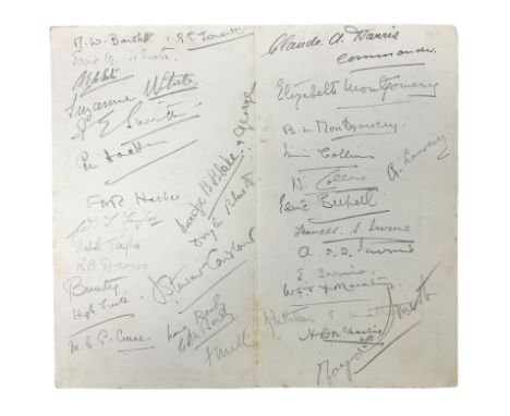 Bernard Law Montgomery (1887-1976) British Field Marshall WWII - Bibby Line H.T. Lancashire Menu Card for January 1st 1934 be