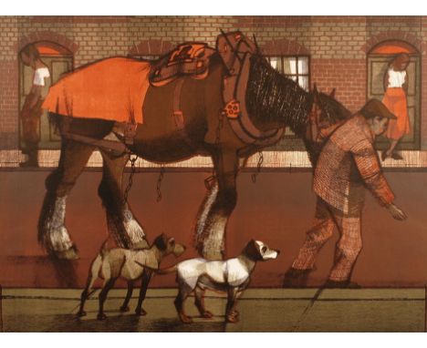 CHARLES KEEPING
London Cart Horse
Signed and dated 1956, lithograph, 45cm x 60cm

 CONDITION REPORT: Coll. No. 0383
It is fra