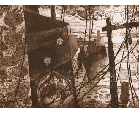 IAN FLEMING  (1906-1990))
Sunrise Harbour
Signed and dated '69, etching, 37cm x 50cm CONDITION REPORT: Coll. No. 0140
