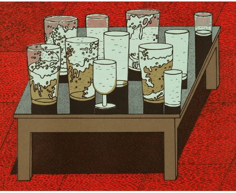 ROBERT CROZIER
Glasses in the New Windsor
Signed, lithograph 20/45, 23cm x 29cm CONDITION REPORT: Coll No. 0185