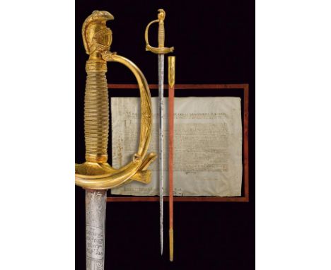 dating: circa 1800 provenance: Kingdom of the Two Sicilies, Straight, double-edged blade of slightly hexagonal section, first